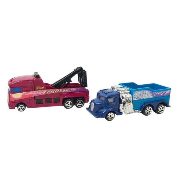 Hot Wheels Haulers 1998 Thunderstorm Wrecker 1999 Dump Truck Diecast 1:43 Lot - Picture 1 of 9